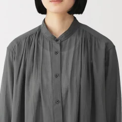 Clearance Muji Robe-chemise transparent en coton biologique à haute torsion