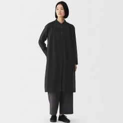 Clearance Muji Robe-chemise transparent en coton biologique à haute torsion