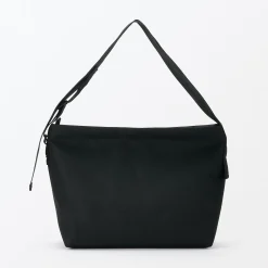 New Muji Sac à bandoulière large en polyester recyclé Noir