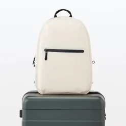 Clearance Muji Sac à dos étanche en coton Blanc Brut