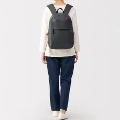 New Muji Sac à dos étanche en polyester recyclé Gris Foncé