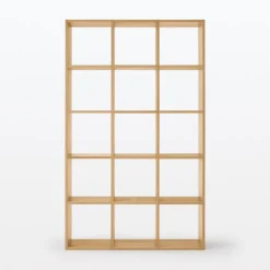 Outlet Muji Set de 3 étagères étroites en chêne ‐ 3x5 niveaux (Dont Eco‐part. 5,30€)