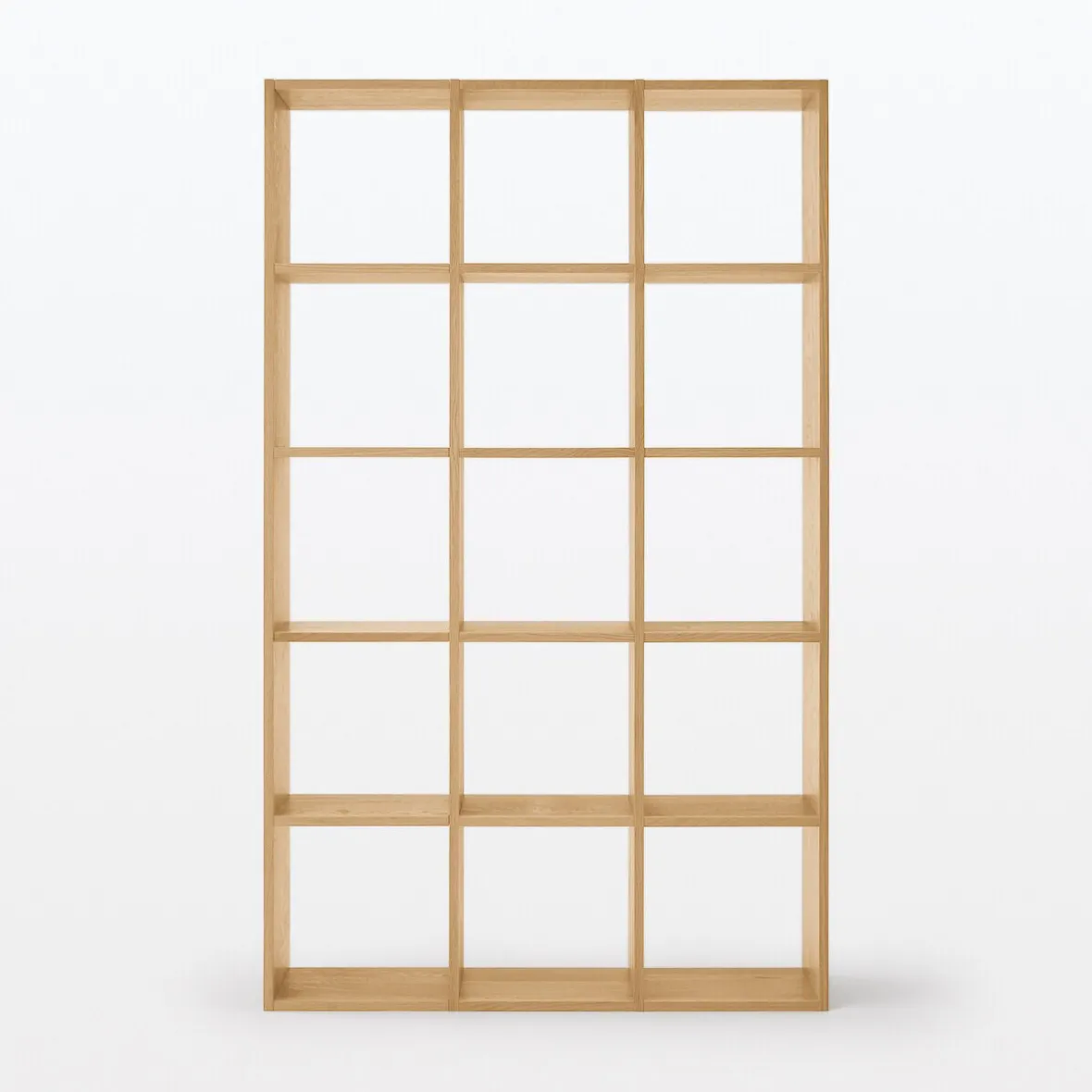 Outlet Muji Set de 3 étagères étroites en chêne ‐ 3x5 niveaux (Dont Eco‐part. 5,30€)