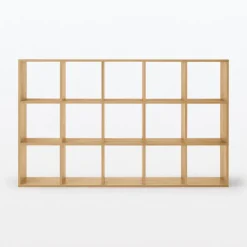 Outlet Muji Set de 3 étagères étroites en chêne ‐ 3x5 niveaux (Dont Eco‐part. 5,30€)