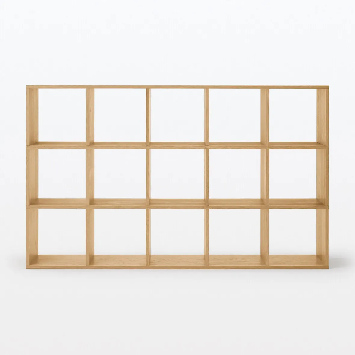 Outlet Muji Set de 3 étagères étroites en chêne ‐ 3x5 niveaux (Dont Eco‐part. 5,30€)