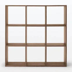 Outlet Muji Set de 3 étagères étroites en noyer ‐ 3x3 niveaux(Dont Eco‐part. 3,80 €)