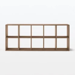 Discount Muji Set de 2 étagères étroites en noyer ‐ 2x5 niveaux (Dont Eco‐part. 5,30 €)