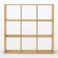 Hot Muji Set de 3 étagères étroites en chêne ‐ 3x3 niveaux (Dont Eco‐part. 3,90 €)
