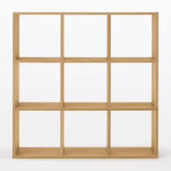 Hot Muji Set de 3 étagères étroites en chêne ‐ 3x3 niveaux (Dont Eco‐part. 3,90 €)