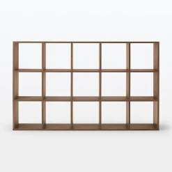 Discount Muji Set de 3 étagères étroites en noyer ‐3x5 niveaux (Dont Eco‐part. 5,30 €)