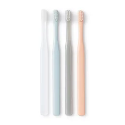 Clearance Muji Set de brosses à dents polypropylène 4 couleurs à poils fins