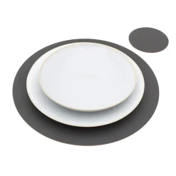 New Muji Set de table en cuir recyclé - Graphite