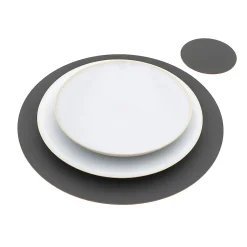 Best Muji Set de table en cuir recyclé - Gris Cendré