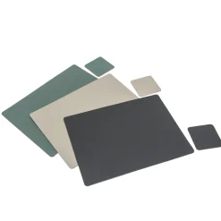 Hot Muji Set de table en cuir recyclé - rectangulaire, Gris Cendré