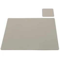 Hot Muji Set de table en cuir recyclé - rectangulaire, Gris Cendré
