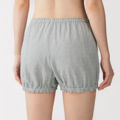 Hot Muji Short ballon en double gaze à pois dobby pour femme