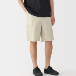 Online Muji Short cargo en mélange de coton délavé pour homme