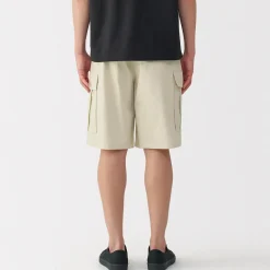 Online Muji Short cargo en mélange de coton délavé pour homme