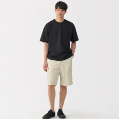 Online Muji Short cargo en mélange de coton délavé pour homme