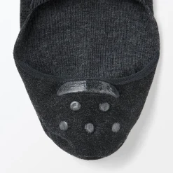 Outlet Muji Socquettes fines invisibles avec grip au talon pour homme