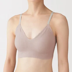 Discount Muji Soutien-gorge côtelé Soft Touch confortable pour femme