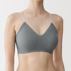 Discount Muji Soutien-gorge côtelé Soft Touch confortable pour femme