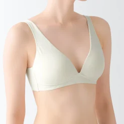 Best Muji Soutien‐gorge plongeant sans armature en mélange de coton pour femme
