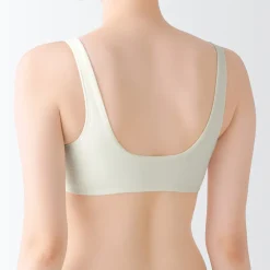 Best Muji Soutien‐gorge plongeant sans armature en mélange de coton pour femme