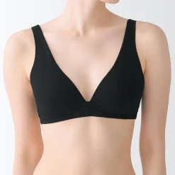 Best Muji Soutien‐gorge plongeant sans armature en mélange de coton pour femme
