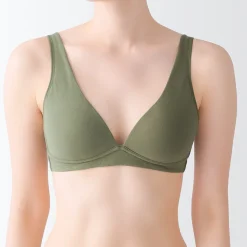 Best Muji Soutien‐gorge plongeant sans armature en mélange de coton pour femme
