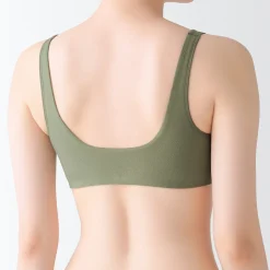 Best Muji Soutien‐gorge plongeant sans armature en mélange de coton pour femme