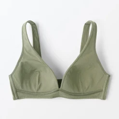 Best Muji Soutien‐gorge plongeant sans armature en mélange de coton pour femme