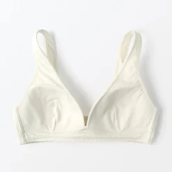 Best Muji Soutien‐gorge plongeant sans armature en mélange de coton pour femme