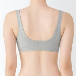 Best Muji Soutien‐gorge plongeant sans armature en mélange de coton pour femme