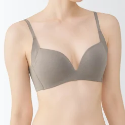Outlet Muji Soutien‐gorge sans armature en mélange de coton avec maintien latéral pour femme