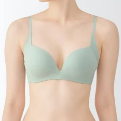 Outlet Muji Soutien‐gorge sans armature en mélange de coton avec maintien latéral pour femme