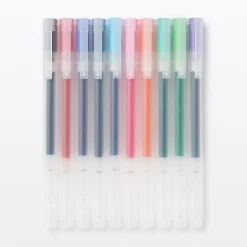 Hot Muji Stylo à bille à encre gel coloré - 0,5 mm - Lot de 10