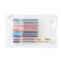 Hot Muji Stylo à bille à encre gel coloré - 0,5 mm - Lot de 10