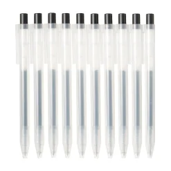 Best Muji Stylo à bille à encre gel rétractable noir - 0,5 mm - Lot de 10