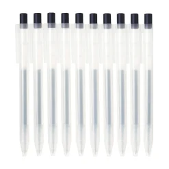Clearance Muji Stylo à bille à encre gel rétractable bleu marine - 0,5 mm - Lot de 10