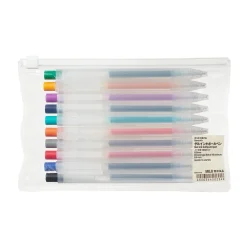 Online Muji Stylo à bille à encre gel rétractable coloré - 0,5 mm - Lot de 10