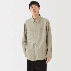 Clearance Muji Surchemise en flanelle brossée homme