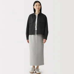 Hot Muji Sur-chemise légère en sergé de kapok mélangé pour femme