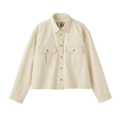 Hot Muji Sur-chemise légère en sergé de kapok mélangé pour femme