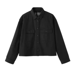 Hot Muji Sur-chemise légère en sergé de kapok mélangé pour femme