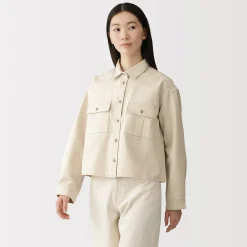Hot Muji Sur-chemise légère en sergé de kapok mélangé pour femme