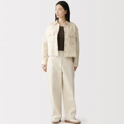 Hot Muji Sur-chemise légère en sergé de kapok mélangé pour femme