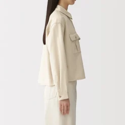 Hot Muji Sur-chemise légère en sergé de kapok mélangé pour femme