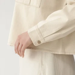 Hot Muji Sur-chemise légère en sergé de kapok mélangé pour femme