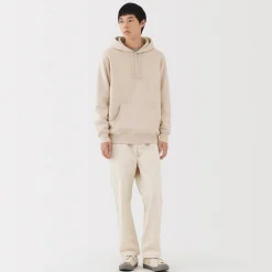 New Muji Sweatshirt à capuche en coton mélangé pour homme Ivoire